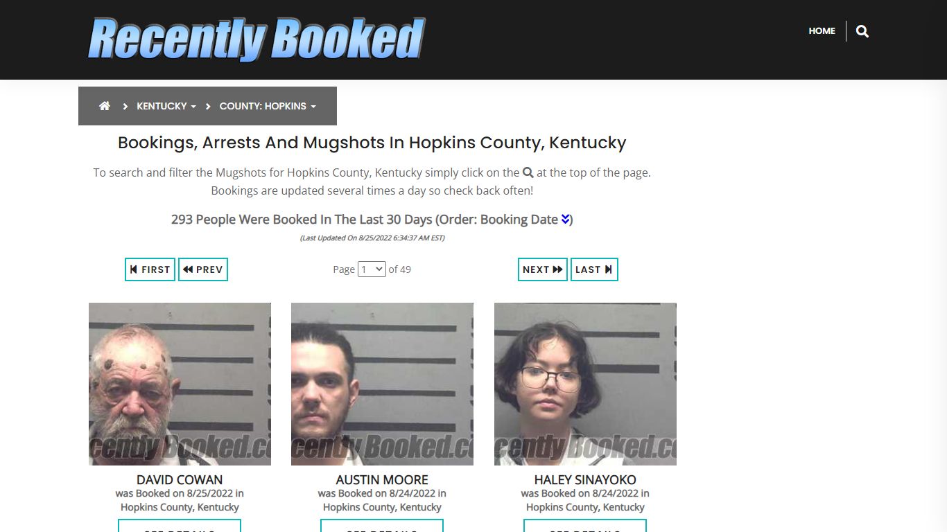 Bookings, Arrests and Mugshots in Hopkins County, Kentucky